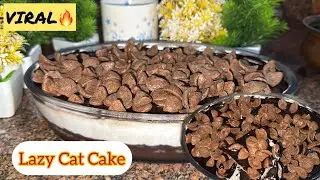 🔥Trending Viral Lazy Cat Cake |😋Easy recipe with Simple steps |chocolate cake dessert🤤 |