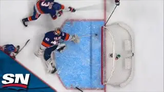 Semyon Varlamov Reaches Back To Make Paddle Save On Cale Makar