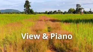 Calm Piano Music over a Peaceful Country View