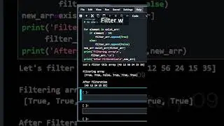 Filter with if else ladder, small code for filtration for  array #ai  #numpy #coding #short #python
