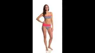 Beach House Ship Shape Stripe Fold Over Shirred Bottom | SwimOutlet.com