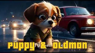 Baby Puppy & Old Man🐶| Hindi Kids Story #motivation #aivideo #hindi #puppy #cartoon #kids #emotional