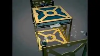 Cube Satellite 3d Explosion Breakdown (HD)