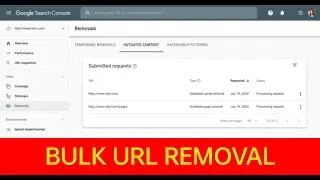 Bulk URL Removal - Google Webmaster Tools Bulk URL Removal