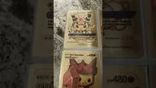 Golden Pikachu tag cosplay cards.￼