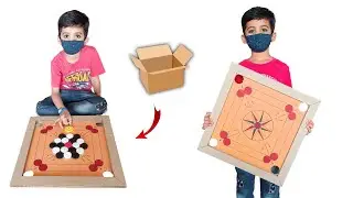 How to make carrom board || making a cardboard carrom || diy carrom board