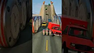 School Buses & Ambulance vs Hydraulic Crush 😱 | BeamNG Drive Crash #35 #beamngdrive #beamng