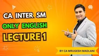 | CA Inter SM |  Learn SM Like Never Before | Lec 1 Introduction to SM | Only English