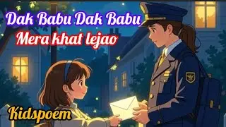 Dak Babu Dak Babu Mera khat lejao|kids Nursery Rhymes|Kids poem @Noniponi_h 