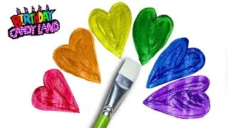 Learn Colors for Kids and Color Glitter Hearts Coloring Pages