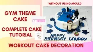 Customize gym cake | How to make fondant boy | Gym Lovers #cakeshorts #cake #hindi