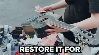He Spray-Painted My Old Guitar and I&rsquo;m Shocked #art #spraypaintart #streetart #painting #graffitiart