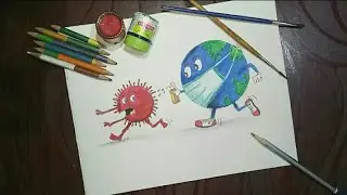 Earth fight.. With corona virus |Covid-19| Save Earth| World Environment Day| Maria Drawing Academy