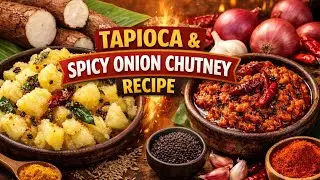 Tapioca with Spicy Onion Chutney 😍 | Village Style Cassava Recipe | Easy & Tasty