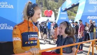 Race Reporter Ruby with Jip Van Den Boss