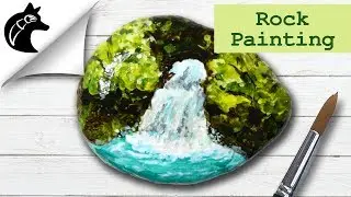 Rock Painting Tutorial Waterfall Landscape