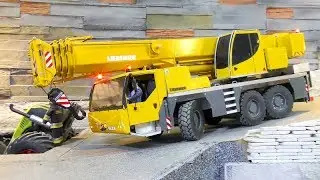 RC CRANE ACCIDENT 2019! HEAVY RC CRASH IN A CHANNEL SYSTEM! COOL RC CRANE