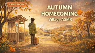Autumn Hometown Walk 🍂 | Village ASMR Ghibli style 