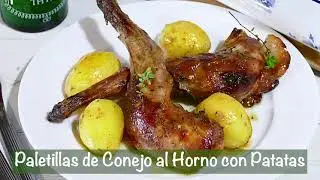 PALETILLAS de CONEJO al HORNO con PATATAS. Receta súper FÁCIL 😋