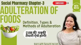 Adulteration of Foods || Definition, Types & Methods of Adulteration || Social Pharmacy Chapter 3 ||
