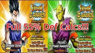 💔💔💔 EZA LR Orange Piccolo & Beastless Gohan Full 55% Def Calcs!  Dokkan Battle