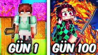 Minecraft DEMON SLAYER Dünyasında 100 GÜN HAYATTA Kalmak!
