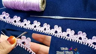 Beautiful Crochet Flower Lace Border 💙 For dupatta, kurti, sleeves, Saree 💙 Qureshi Flower Design