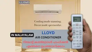 Lloyd Inverter AC Remote Demo Malayalam | Full Button Explanation