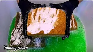 Full rinse 4 sponges Water, floor cleaner, soft scrub and fabric softener 💚💙🤍 Squeezing sponges Asmr
