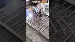 Stainless steel window greel design from Taj steel #window #steelwindow # design #making #ytshorts