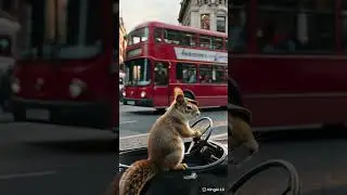 Squirrel driving a car #ai #cute