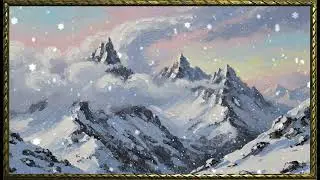 Whispering Snow Over a Still Meadow| Gold Frame TV Art | Art Screensaver for TV | Wall Art