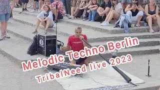 random in Berlin, TribalNeed Mauerpark, melodic techno looping Roland Juno 106 analog Synthesizer