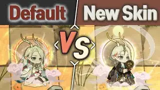 [Arknights] Nine-Colored Deer 「A Silvern Caress on the Flow of Time」 Skin VS Default Skin