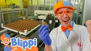 Blippi and the Chocolate Factory! | Blippi's Stories and Adventures for Kids | Moonbug Kids