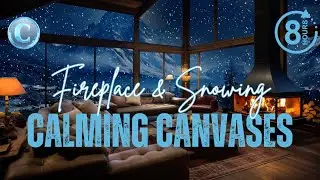 Cozy Swiss Chalet Ambiance: Crackling Fireplace & Snowy Views | ASMR Winter Relax @CalmingCanvases