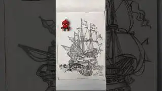 Pirates Ship Drawing || #art #shortsvideo #shorts #drawing #pencildrawing