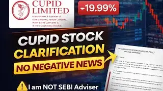 Cupid Share Crash 20% | Company Clarification Explained | No Negative News | #cupid
