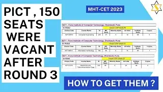 Many seats remain vacant after round 3 in COEP, VJTI, PICT, SPIT. Know how to get them