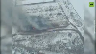 Destruction of a Ukrainian weapons depot in a high-precision missile strike.