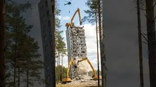 🚁 Epic Skyscraper Demolition With Helicopter & Excavators  Ultimate Engineering Power! 💥