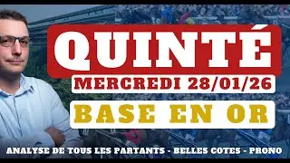 Base en Or et Pronostic Quint&eacute; du Mercredi 28/01/26. Tocard, Pronostic PMU complet, Partants du jour