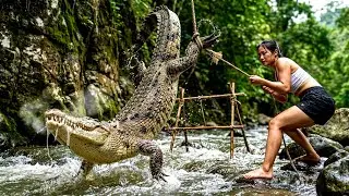A rare encounter in nature I accidentally discovered a crocodile in a shallow stream near my shelter