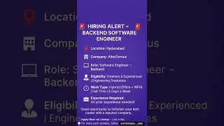 🚨 Hiring Alert &ndash; Backend Software Engineer 🚨 #hiringmanager #jobs #share #subscribe