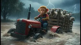 Monkey&rsquo;s Farm Adventure Mico 🐒🐑 Monkey Rescues the Sheep from the Great Flood at the Farm