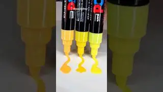 Activating all my YELLOW Posca Markers! #shorts #satisfying