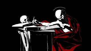 Saint Jerome Writing, Caravaggio 1606. Minimal by VeskoArt