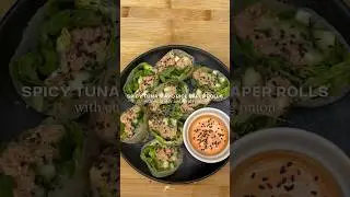 🍣 Spicy Tuna Mayo Rice Paper Rolls 🍣