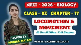 Locomotion and Movement  | Chapter 17 | Class 11 Biology Lecture | NEET | CBSE