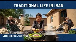 Traditional Life in Rural Iran | Cabbage Rolls with Rice, Herbs & Lamb + Traditional Yarn Making🥬🧶